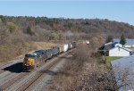 CSX 3268 Leads Q367 at Bridge St. in Fonda